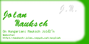 jolan mauksch business card